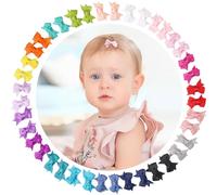 40 Pezzi Fermagli per Capelli Neonati Piccoli 3,5 cm per Bambini, Archi per Capelli Antiscivolo per Bambina