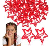 40 Pezzi Fermaglio Chioma a Stella in Metallo, per Frangia e Coda | Rosso, Stile Kawaii e Moda, Accessorio Piccolo per Ragazze e Donne, Fissaggio Ordinato e Brillante