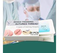 40 Pezzi Filo di sutura Misto Nylon/Seta USP 3/0 4/0 5/0 per Studenti, Infermieri, Principianti dentali Kit di Pratica per sutura e annodatura da Taglio (2 Scatola)