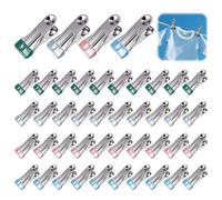 40 Pezzi Mollette Bucato Antisegno Inox, 5.6×2.3cm Colorate Multifunzione Mollette Bucato, Mollette per Alimenti da Cucina, per Calze Scarpe Asciugamani Sigillatura Alimentare Foto (Multicolore)