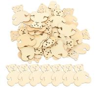 40 Pezzi Ornamento Orso in Legno Grezzo per Progetti Fai da Te | Finitura Grezza, Superficie Liscia e Bordi Arrotondati, Insegnanti, Scrapbooking