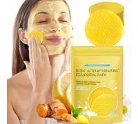 40 Pezzi Pads Detergenti al Curcuma e Acido Kojico per il Viso, Tamponi Detergenti Alla Curcuma, Dischetti Esfolianti, Idratare, Bilanciare Olio e Acqua, per la Pulizia Del Viso e Peeling