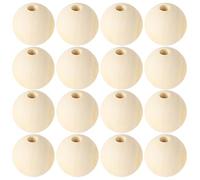 40 Pezzi Palline Legno con Foro,Palline di Legno per Lavoretti,Perline Legno,Palline Legno per Lavoretti,Perline in Legno,Sfere di Legno,per Decorazioni Artigianali,Bracciali,DIY(40,20mm)