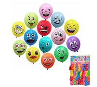 40 Pezzi Palloncini Smiley, 30 cm Palloncini Serie Emozioni in Lattice, Divertenti Palloncinis Smiley Colorati per Compleanni Bambini, Varie Espressioni Palloncinis a Elio per Bambini e Bambine
