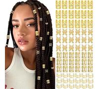 40 pezzi per capelli in oro, gioielli dreadlocks, anello regolabile, per capelli con ciondoli dorati, accessorio per capelli per trecce, accessorio dreadlocks, regalo di San Valentino