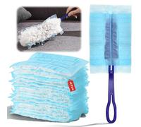 40 Pezzi Per swiffer piumini con 1 Manico,Piumini per swiffer,Piumini cattura polvere,Per swiffer duster ricariche,monouso per swiffer piumini catturapolvere per scuola, ufficio, casa