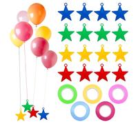 40 Pezzi Pesi per Palloncini a Stella con Nastri, Peso Palloncino Elio in Plastica, Accessori per Decorazioni Festa Compleanno Matrimonio Battesimo Interno Esterno