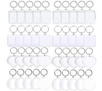 40 Pezzi Portachiavi con Foto in Bianco, Acrilico Trasparente Portachiavi con Inserto Foto Personalizzate su Entrambi i Lati Portachiavi fai-da-te per Regalo di Creazione Amici Famiglia