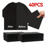 40 pezzi Rinforzatore di colore nero per il bucato, 91g/m², fogli specializzati per capi neri sbiaditi, pastiglie per tessuti scuri, jeans lavati scuri, per lavastoviglie 10 pezzi-nero,2 pezzi - Nero,