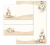 40 pezzi Set completo Cancelleria con busta, POST DI PASQUA 20 fogli di carta da lettera e 20 buste DIN LANG (senza finestra)