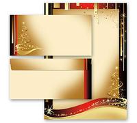 40 pezzi Set completo Piano, NATALE LETTERA Natale 20 fogli di carta da lettera e 20 buste DIN LANG (senza finestra) | Paper-Media