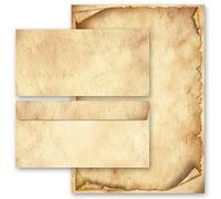 40 pezzi Set completo Vecchia Carta, ANTICO Antico & Storia 20 fogli di carta da lettera e 20 buste DIN LANG (senza finestra) | Paper-Media