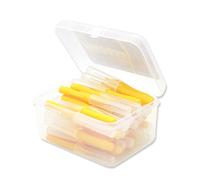 40 pezzi spazzole interdentali flessibili push-pull plastica spazzolini da denti palmare igiene orale strumento domestico viaggio giallo 0,4 mm