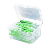40 pezzi Spazzolino interdentale testa flessibile push-pull plastica denti spazzolini a forma di I igiene orale strumento da viaggio verde 0,8 mm