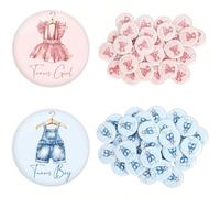 40 pezzi Spille per rivelazione del sesso con design di abbigliamento blu e rosa, con emblema della squadra maschile o femminile, perfette per i futuri genitori e i propri cari in eventi sociali come 