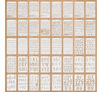 40 Pezzi Stencil Lettere Alfabeto e Numeri 17,8 x 10,2 cm Stencil per Pittura Riutilizzabili Stencil in Numero Alfabeti per Scrapbooking Fai Da Te Aerografia Pittura Disegno Pirografia Artigianato