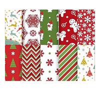 40 Pezzi Tessuti Natalizi, Tessuto di Cotone Natale, Stoffa Natalizia Patchwork, Patchwork Cotone Tessuto, utilizzato per il cucito, artigianato natalizio fai da te 15cmx15cm