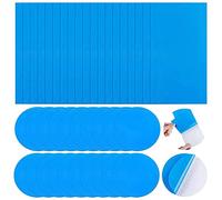 40 Pezzi Toppe per Piscina Kit Riparazione Piscina Toppa Riparazione in PVC Autoadesiv Liner Piscina per Letti Gonfiabili Anelli da Nuoto Kayak (Rettangolo/Tondo)