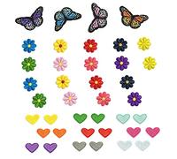 40 pezzi toppe ricamate, da stiro, da cucito, ricamo per bambini, floreali, a forma di farfalla, a cuore per giacche, camicie, jeans, t-shirt