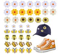 40 Pezzi Toppe Termoadesive per Tessuti, Simpatiche Toppa Ricamata, Toppe Ricamate per Tessuti per Abiti, Pantaloni, Borse