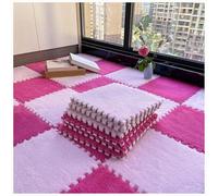 40 piastrelle for tappeti ad incastro da 12x12 pollici con bordo, in soffice schiuma, a forma di puzzle quadrato, for tappeti soffici e pelosi.(Red+pink)