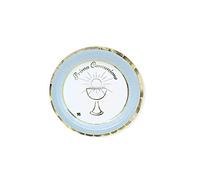 40 Piatti Dessert Ø 18 cm Comunione Chic celeste per feste prima comunione bambino ideale per addobbare in maniera elegante e raffinata ogni tavola