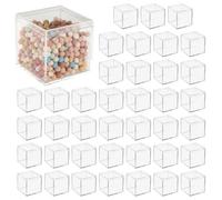 40 piccoli cubi in acrilico con coperchio, 5,6 x 5,6 x 5,6 cm, contenitori quadrati per gioielli, perline, pillole, caramelle per feste