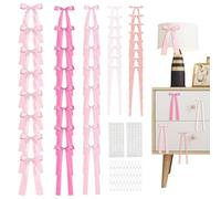40 Piece Decorative Bows Pre Tied Ribbon Wall Hanging Party Backdrop Set | Includes 40 Pins, Easy Display Accessories for Weddings, Birthdays, Showers, Christmas Parties, Gift Tables and Photo
