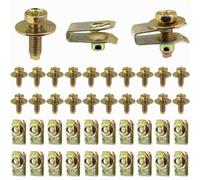 40 Pieces Viti con Clip a U Filettato Fermo Lamiera Acciaio Metallico