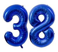 40 pollici blu scuro palloncino numeri 38 blu scuro palloncino 38° compleanno decorazione blu palloncino numero 38 gigante palloncino 38 festa matrimonio compleanno bambini compleanno numero 38/83
