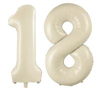 40 pollici crema bianco palloncino numeri 18 crema bianco palloncino 18° compleanno decorazione beige palloncino numero 18 gigante palloncino 10 festa matrimonio compleanno bambini compleanno numero