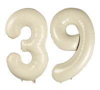 40 pollici crema bianco palloncino numeri 39 crema bianco palloncino 39° compleanno decorazione beige palloncino numero 39 gigante palloncino 39 festa matrimonio compleanno bambini compleanno numero