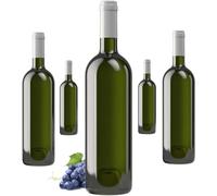 40 pz - Bottiglia per Vino e proseccuo vuota bordolese in Vetro Duro Adatta per Tappi Sintetici Sughero alettati e gabbiette - Bottiglia in Vetro Vuota Made in Italy per Vino E Spumante
