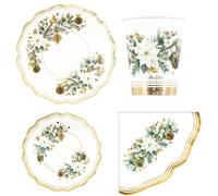 40 pz coordinato NATALE NEW LIBERTY NOEL piatti bicchieri tovaglioli addobbo tav