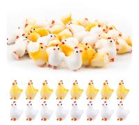 40 pz Figurine Pollo Miniatura, 2 Colori Piccoli Polli Resina Animali Miniatura Modello Mini Pulcini Ornamenti Giocattoli Decorazione Gallina Resina per Festa Paesaggio Piante Vaso Torta