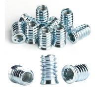 40 Pz Inserti Filettati Dado M10 x 25mm, Rivetti Filettati, Boccole Filettate per Legno, Dado Avvitabile Manicotti Filettatio, Bussole Filettate a Esagono Incassato per Mobili Legno