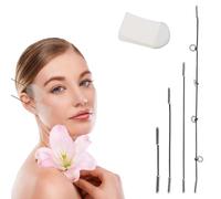 40 Pz Nastri per Lifting Facciale con 4 Corde, Nastro Lifting Invisibile Adesivi Rassodanti la Pelle a Forma di V per Pieghe Naso-Labiali Doppio Mento Rughe Glabellari (Nero)