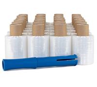 40 rotoli di pellicola cellophane da imballaggio per spedizioni con 1 dispenser di spessore 23 my 100 mm × 150 metri lineari, trasparente