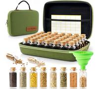 40 scomparti per semi, contenitore per semi, classico design retrò, organizer per semi con etichette, adesivi e imbuti, per fiori, verdure, semi non inclusi