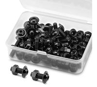 (40 Set) Combinazione di Viti e Dadi a Brugola M5 x 10 mm, Acciaio Inossidabile 304 Ossido Nero, Viti a Testa Bombata, Bulloni Flangiati