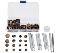 40 set di bottoni automatici, chiusure rapide in pelle con applicatore 4 pezzi resistente per abbigliamento, giacche, jeans, borse