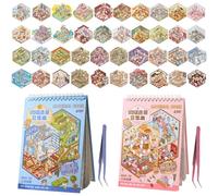 40 Set DIY 3D Adesivi di Scena, Adesivi Decorativi 3D per scene di Case in Miniatura, con 2 Pinzetta, Miniature Scene Stickers, per Adulti e Bambini, per Stress Sollievo, Crea le Tue casa