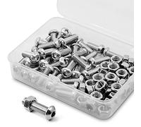 (40 Set) M6 x 16mm Kit di Viti Bulloni a Brugola e Dadi in Acciaio Inox 304,Vite a testa Bottone cilindrica con esagono incassato