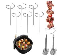 40 Spiedini Barbecue, Riutilizzabile Griglia per Friggitrice Ad Aria, Supporto Verticale Spiedo Acciaio Inox, Accessori Compatibili con Friggitrici ad Aria, Grill da Interno e Forni