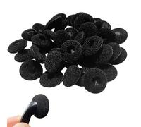 40 spugne di ricambio per cuffie, cuscinetti auricolari, punte in spugna di ricambio, cuscinetti in schiuma per cuffie da 18 mm (nero)