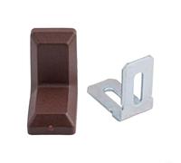 40 staffe angolari a forma di L con anima in metallo per rinforzare mobili, tavoli e armadi, con design antipolvere stampato e proprietà antiruggine (marrone)