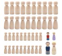 40 statuette in legno da dipingere, figure di famiglia incompiute,