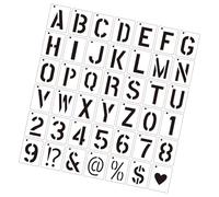 40 stencil per lettere scavate in PET lavabile per dipingere, scrapbooking, decorazioni per la casa, modello per numeri