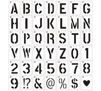 40 stencil per lettere scavate in PET lavabile per dipingere, scrapbooking, decorazioni per la casa, modello per numeri