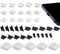 40 tappi in silicone anti polvere + tappo di protezione per porta di ricarica + tappo antipolvere per porta cavo in plastica compatibile con Apple Micro USB Type-C, tappo jack per auricolari USB A